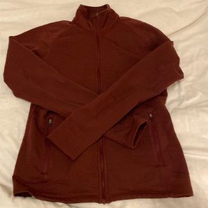 ibex nomad fleece full zip jacket cabernet wine small